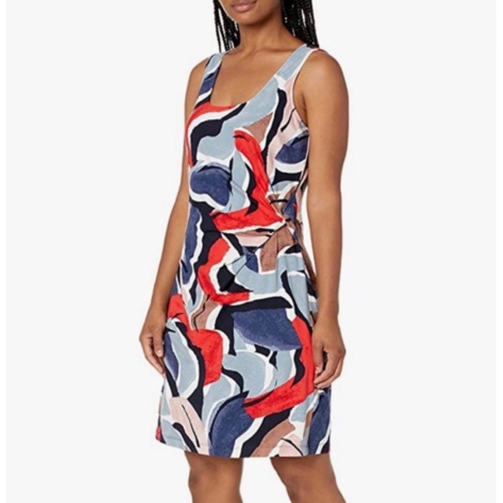 Nic + Zoe Americana Fitted Sheath Dress Size Large Bold Pattern Sleeveless Midi